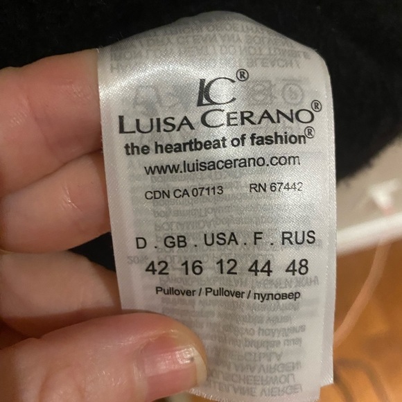 luisa Cerano black wool button up sweater - Picture 3 of 5